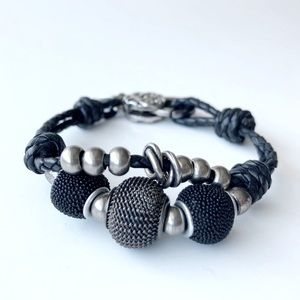 Lizzy James Braided Leather Bracelet